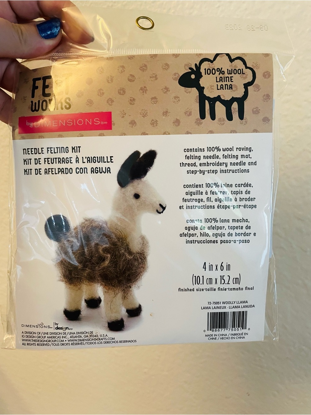 Woolly Llama Needle Felting Kit – Cream & Brown